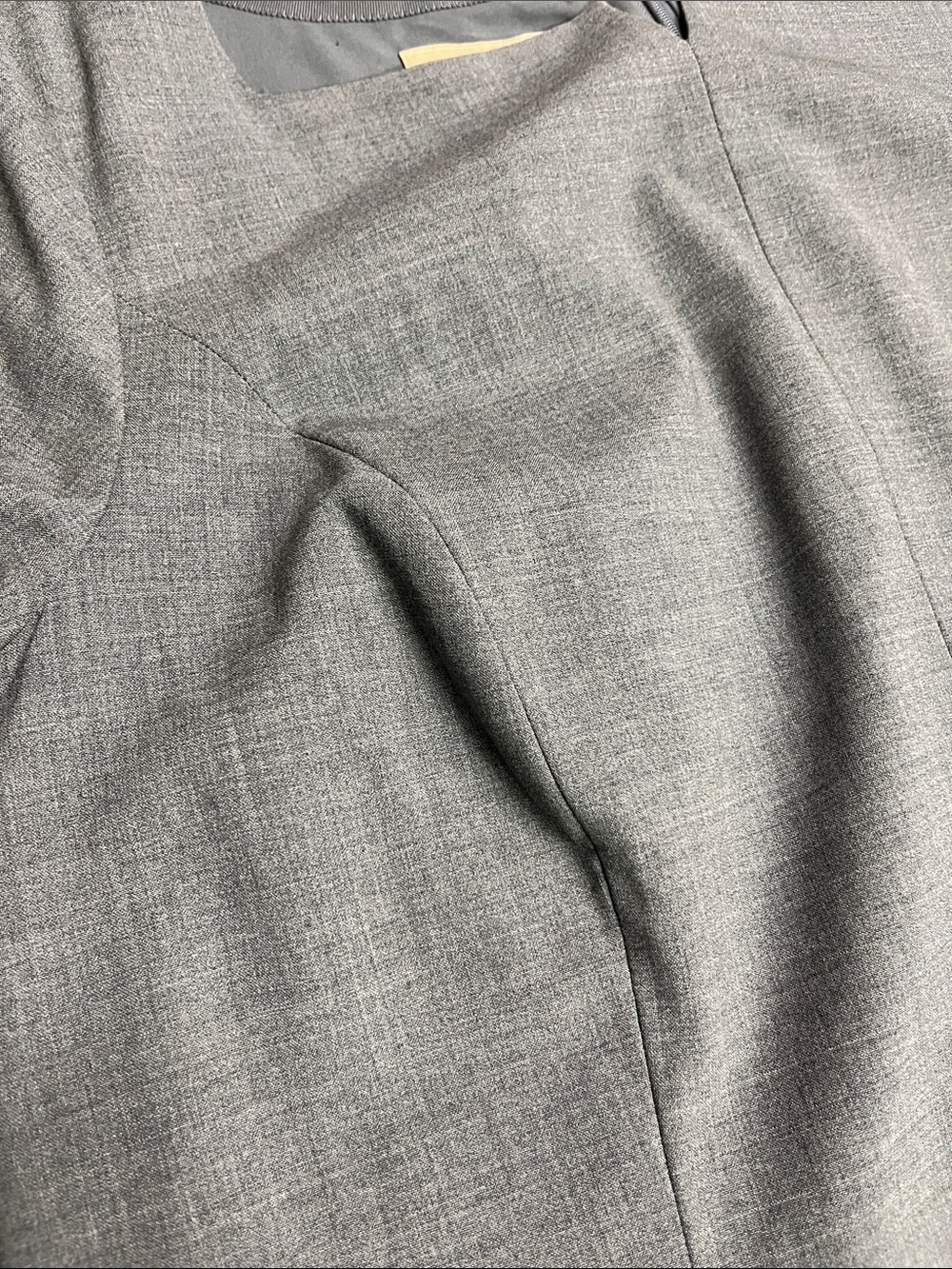 TALBOTS Career Travel Worship Luxe Wool Sht. SLV Grey Box Pleat Sheath Dress 16W - Picture 12 of 16